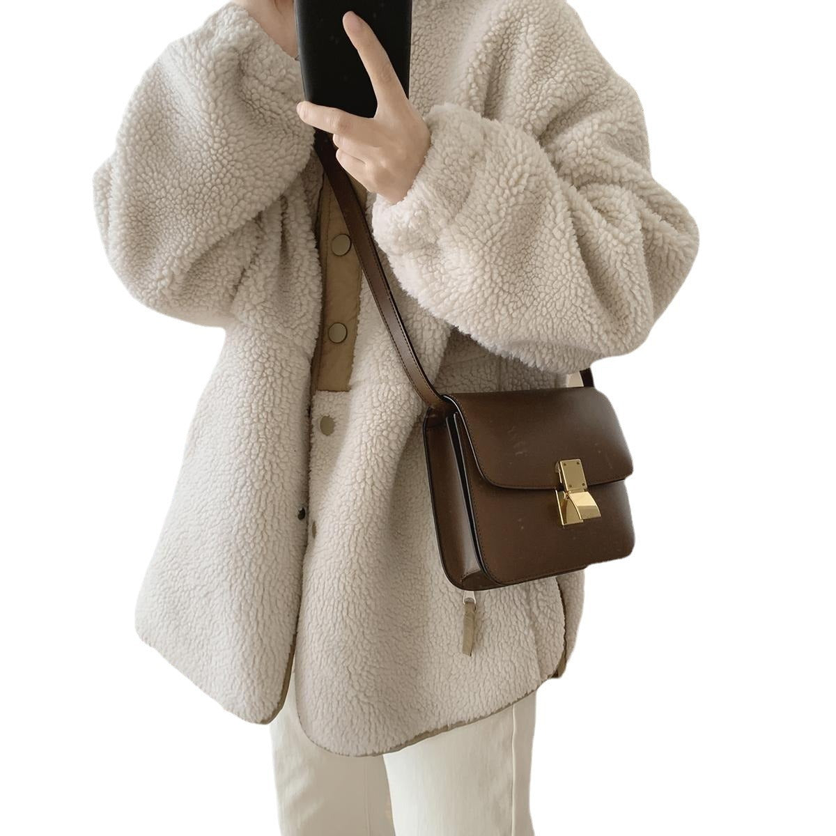 Camille Manteau en Laine d'Hiver avec Poches
