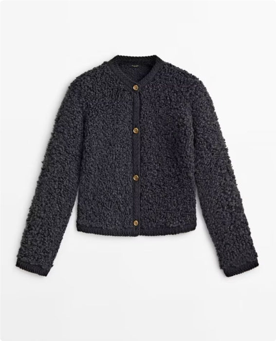 Veste Courte en Tricot de Laine Élégante