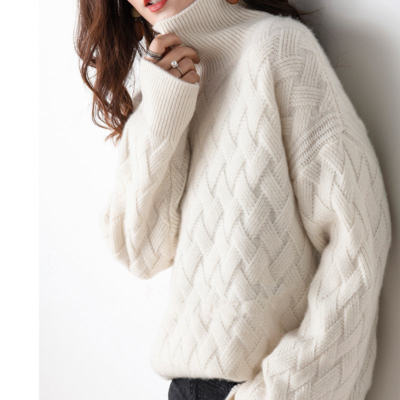 Pull Court Femme Oversize en Tricot Épais