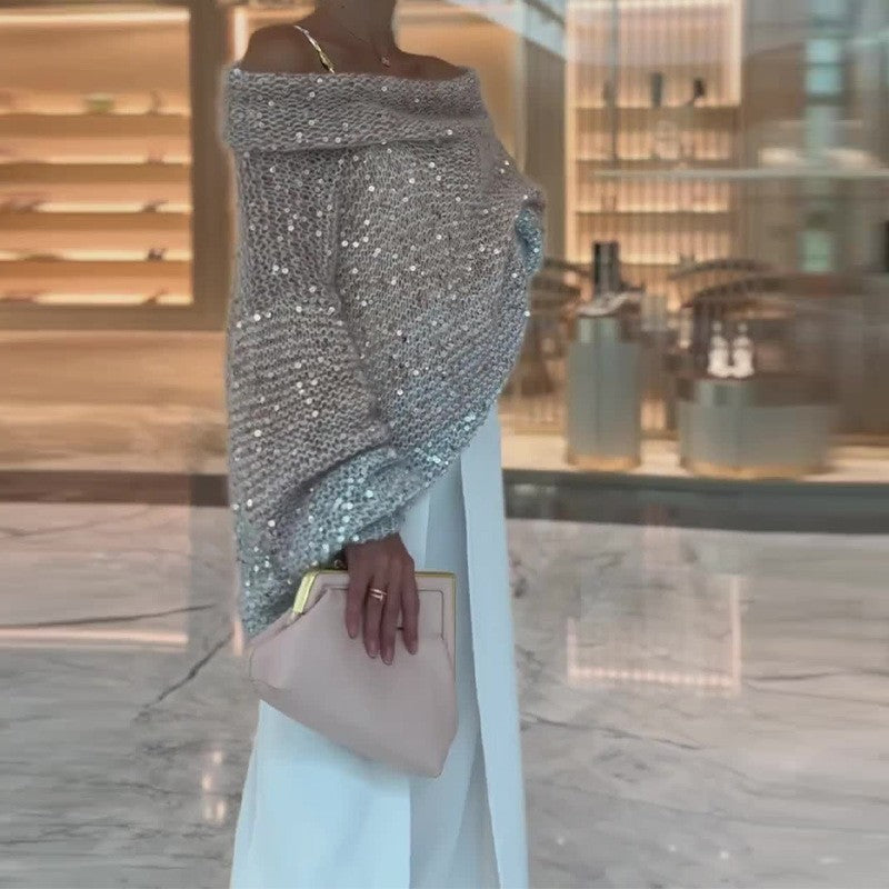 Veste Chic en Maille Pailletée