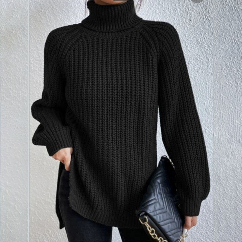 Pull en Laine à Col Haut - Chaleur et Style