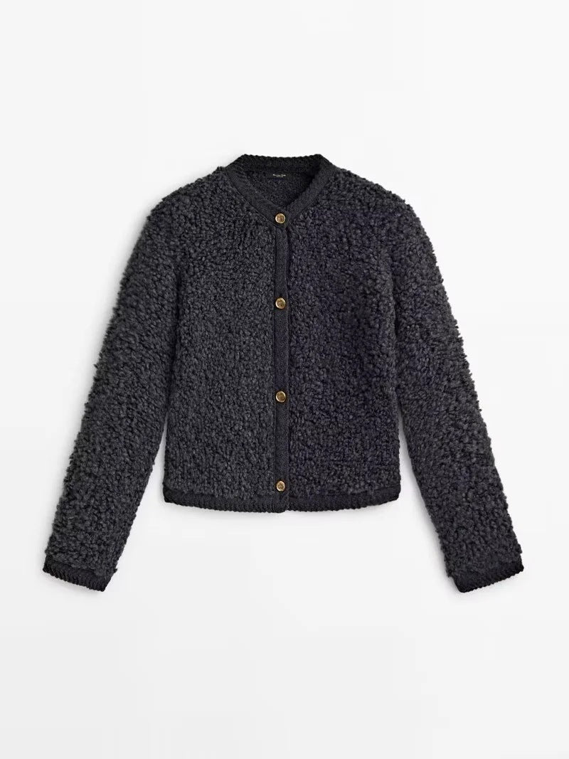Veste Courte en Tricot de Laine Élégante