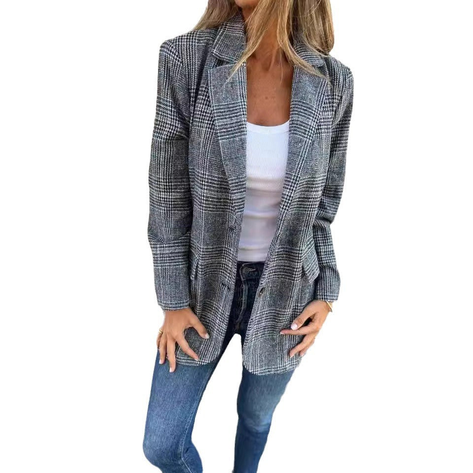 Veste Chic Rétro Pied de Poule