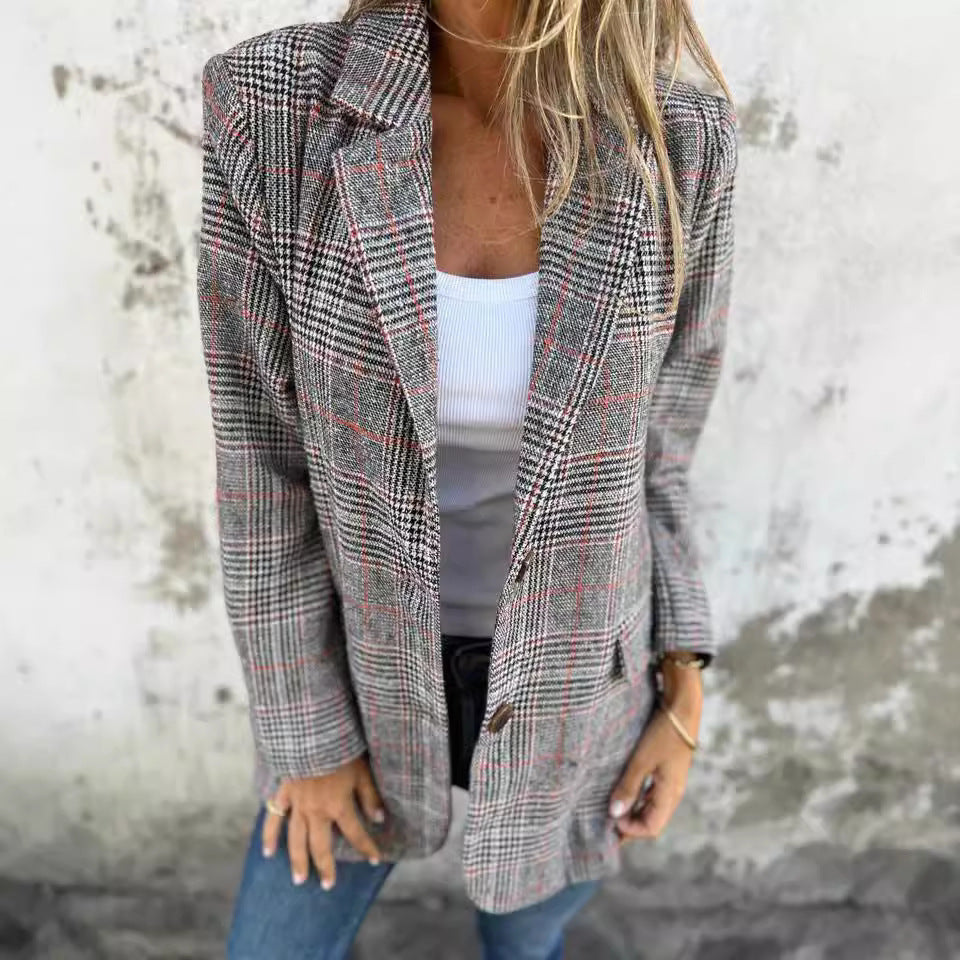 Veste Chic Rétro Pied de Poule