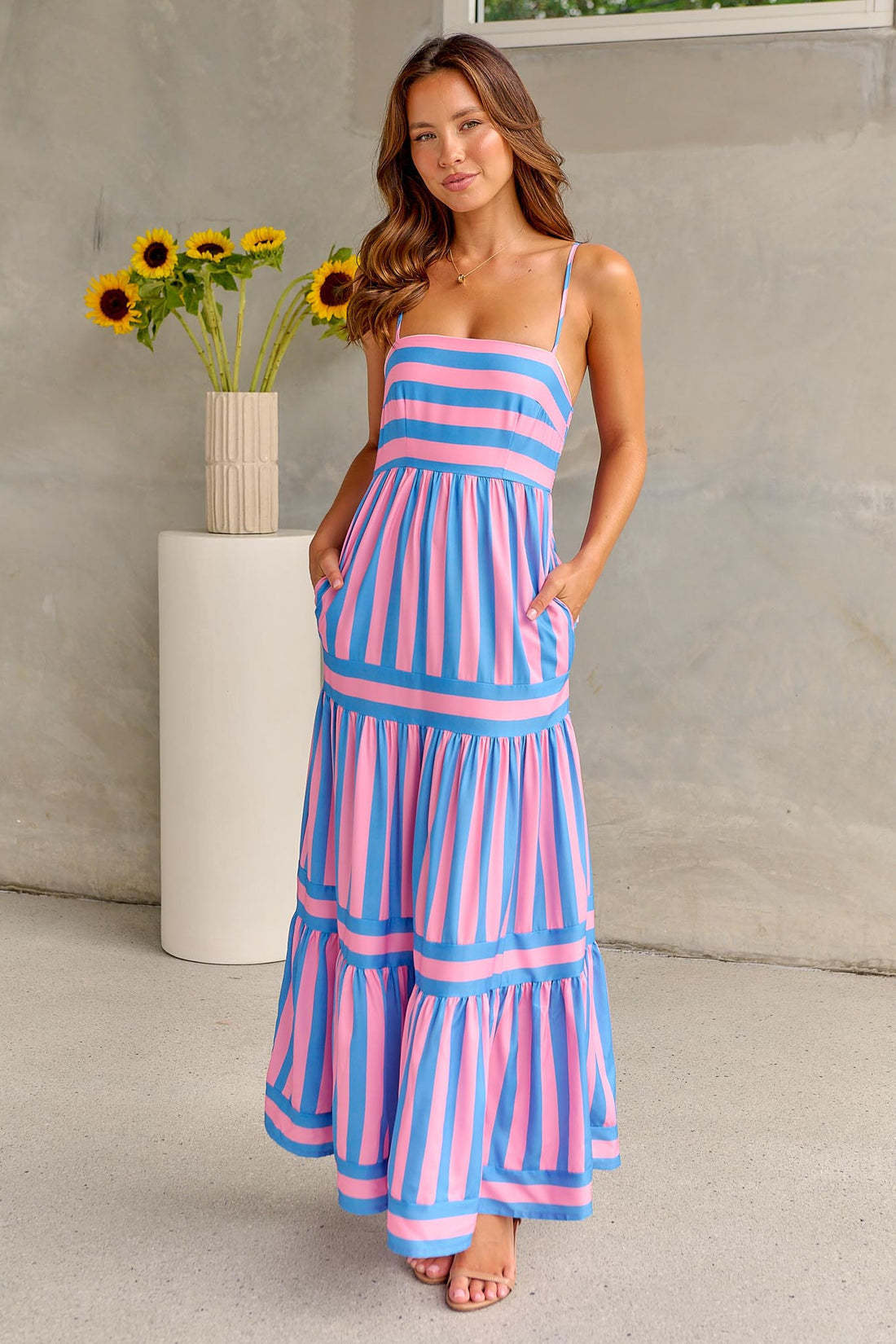 Melaya Robe Chic d’Été avec Poches