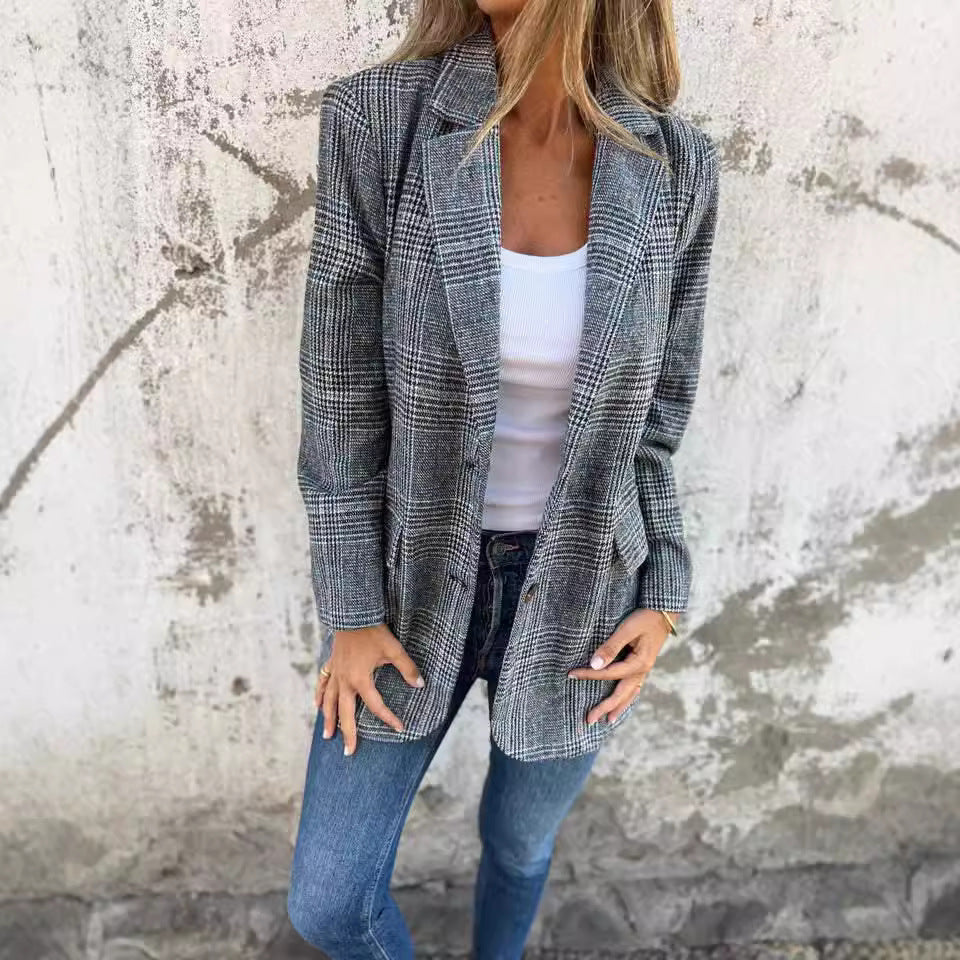 Veste Chic Rétro Pied de Poule