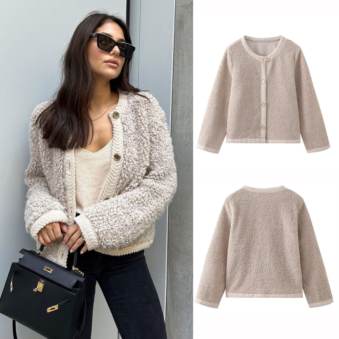 Veste Courte en Tricot de Laine Élégante