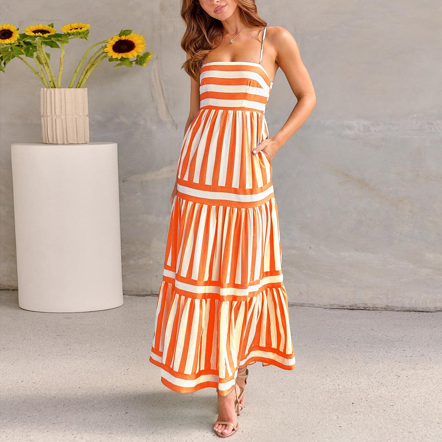 Melaya Robe Chic d’Été avec Poches
