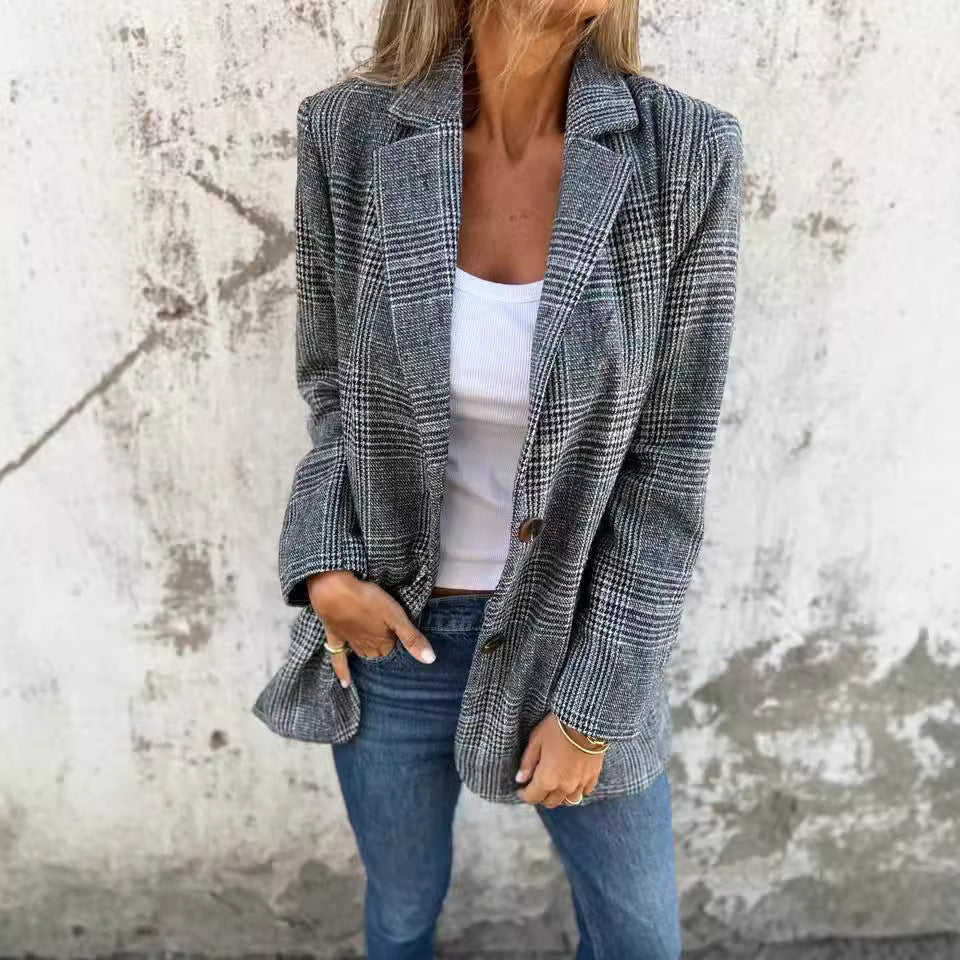 Veste Chic Rétro Pied de Poule