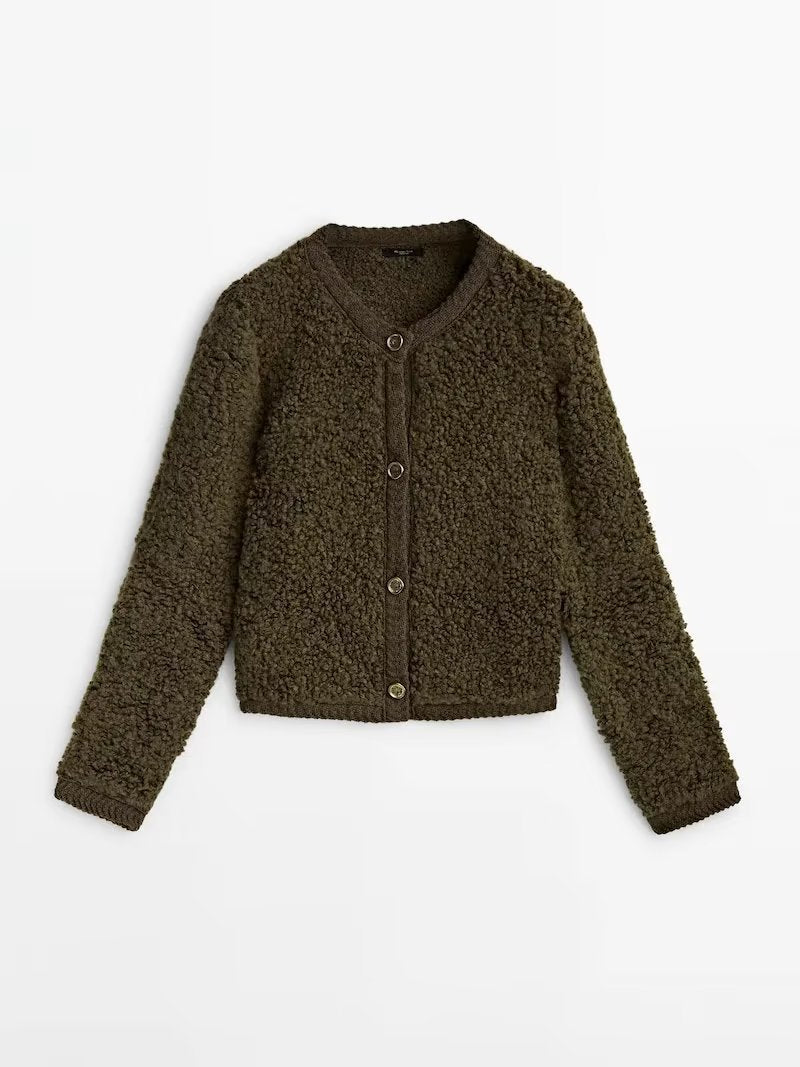 Veste Courte en Tricot de Laine Élégante