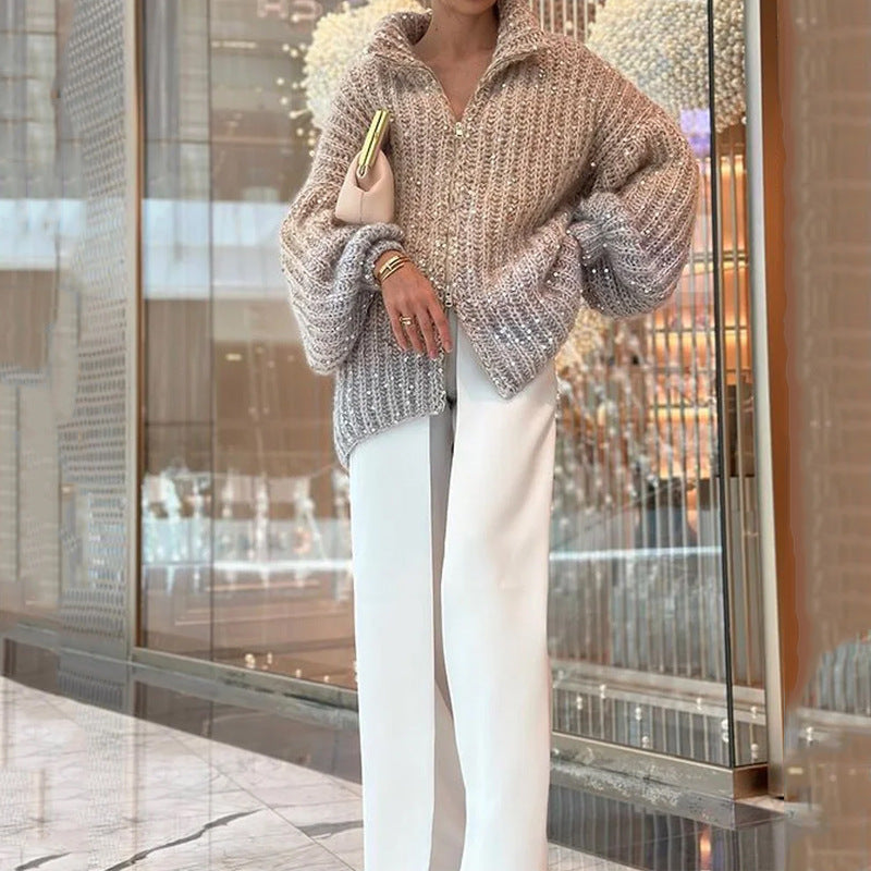 Veste Chic en Maille Pailletée