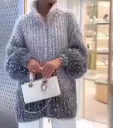 Veste Chic en Maille Pailletée