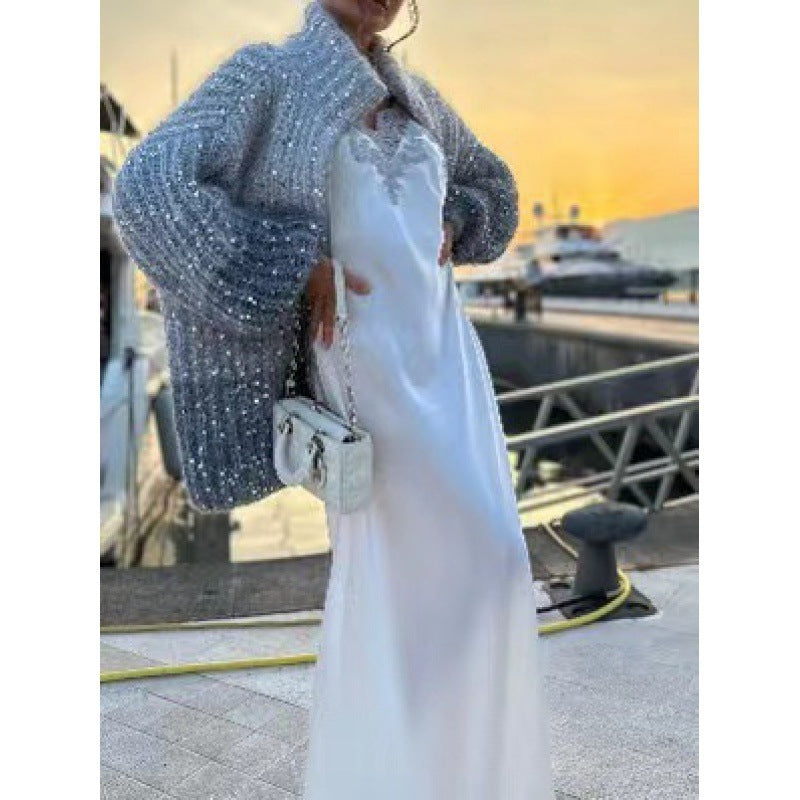 Veste Chic en Maille Pailletée