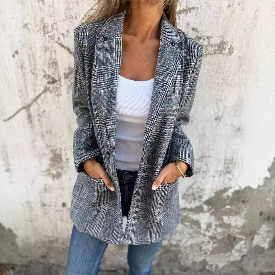 Veste Chic Rétro Pied de Poule