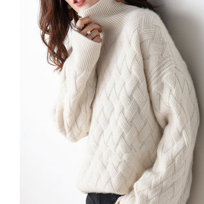 Pull Court Femme Oversize en Tricot Épais