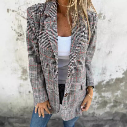 Veste Chic Rétro Pied de Poule