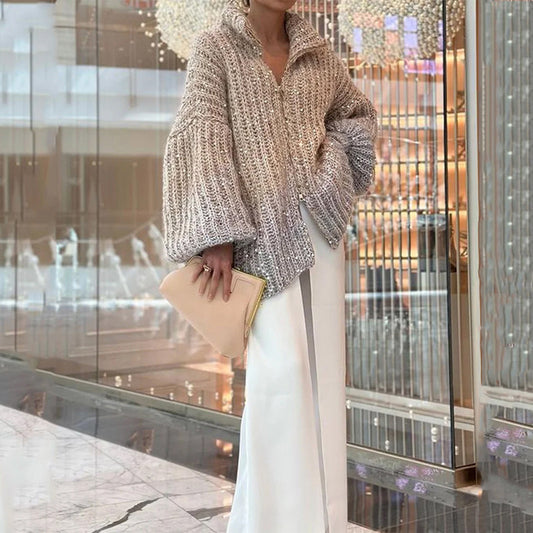 Veste Chic en Maille Pailletée